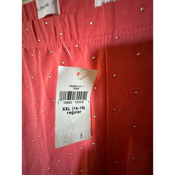 Gap girl coral leggings with rhinestone size 2xl 14-16 NWOT - Picture 3 of 5